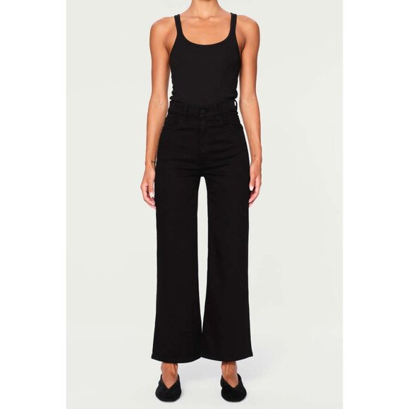 DL1961 Hepburn NWT Black Wide Leg Jeans Sz 30 - Picture 1 of 7